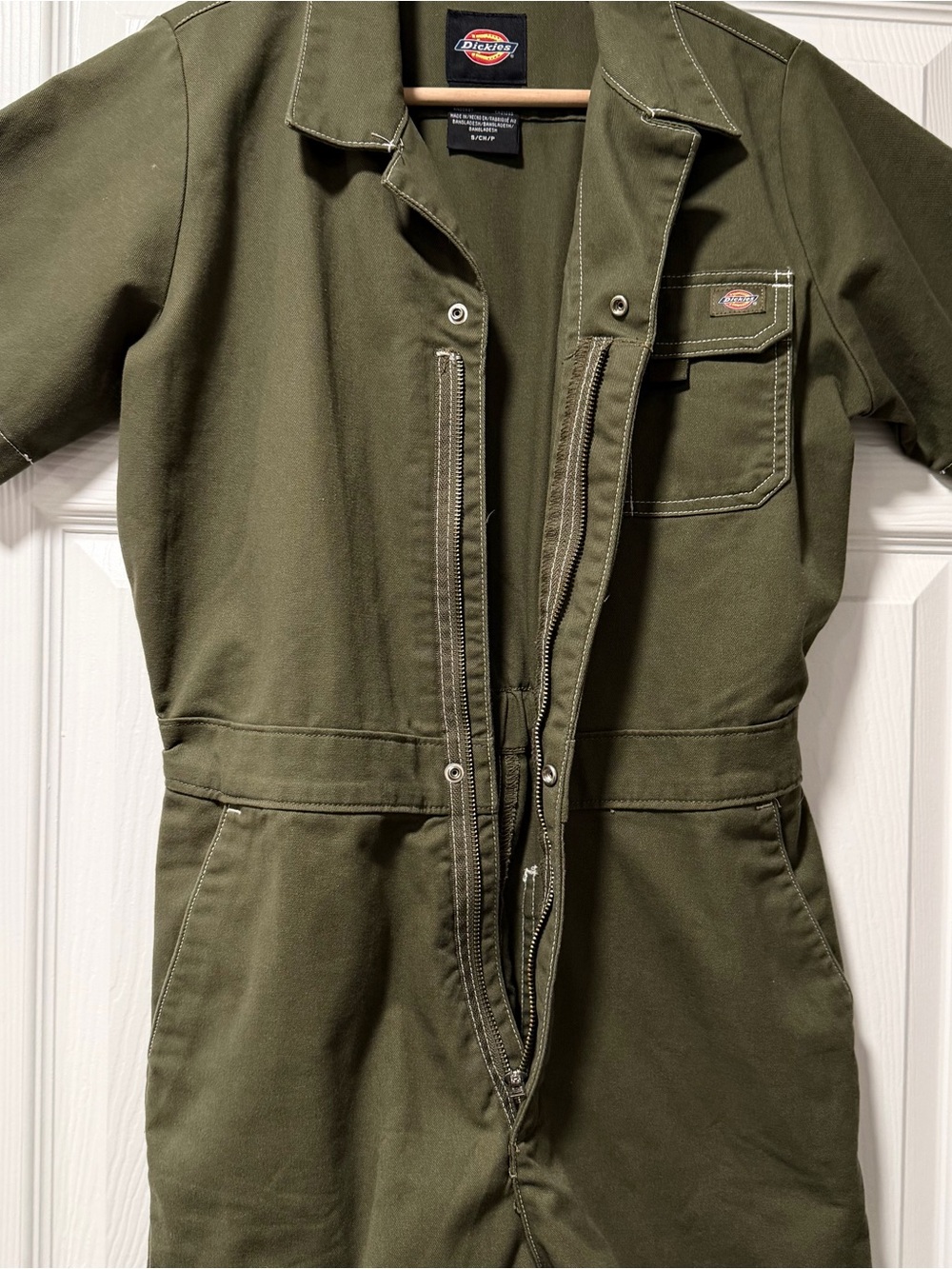 Dickies “Vale” Olive Green Shortalls / Romper SMALL - Picture 3 of 6